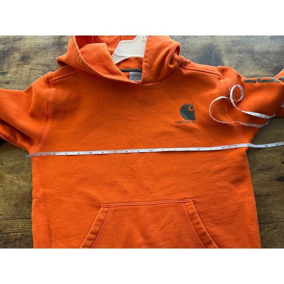 Carhartt Youth Boys M 10-12 Pullover Hoodie Spell-out Sleeve FLAW Outdoors - Picture 5 of 8